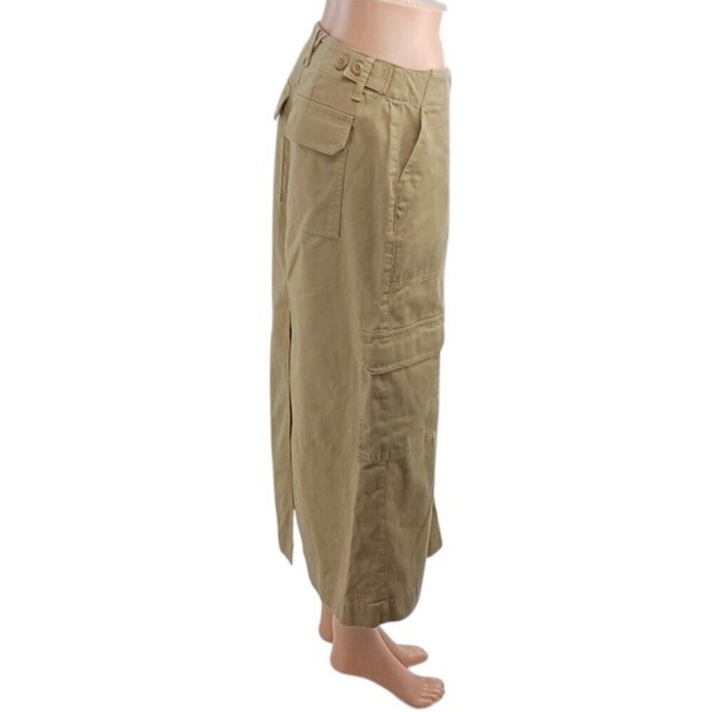 Universal Thread Womens Cargo Midi Skirt Tan High Rise Utility Size 2 - Picture 4 of 7